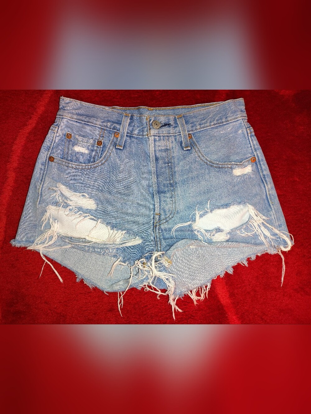 Levi's 501 Distressed Denim Cutoff Shorts Sz 25